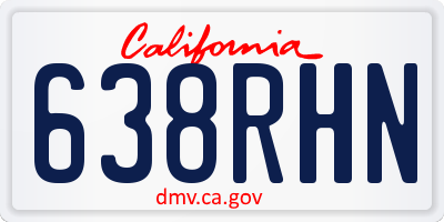 CA license plate 638RHN