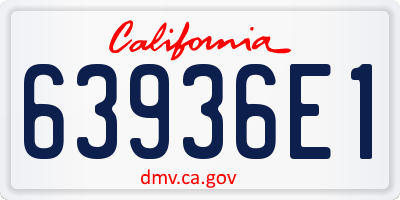 CA license plate 63936E1