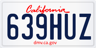 CA license plate 639HUZ