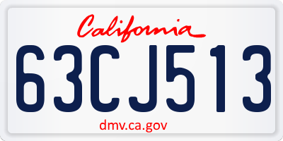 CA license plate 63CJ513