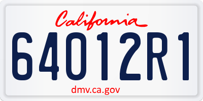 CA license plate 64012R1