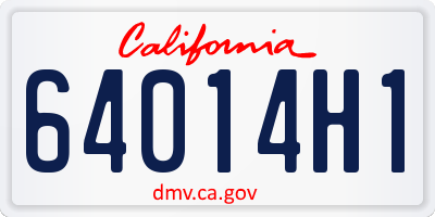 CA license plate 64014H1