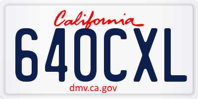 CA license plate 640CXL