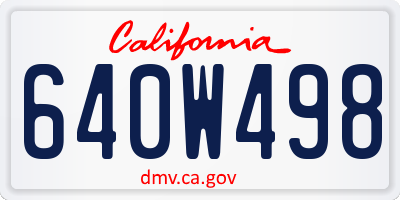 CA license plate 640W498