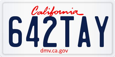 CA license plate 642TAY