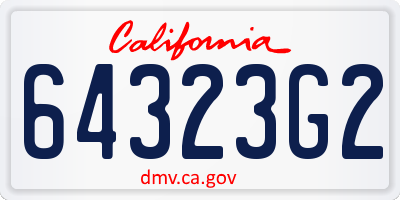 CA license plate 64323G2