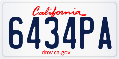 CA license plate 6434PA