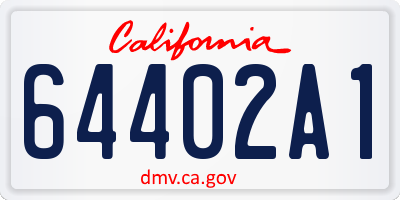 CA license plate 64402A1