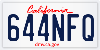 CA license plate 644NFQ