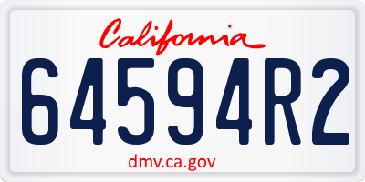 CA license plate 64594R2