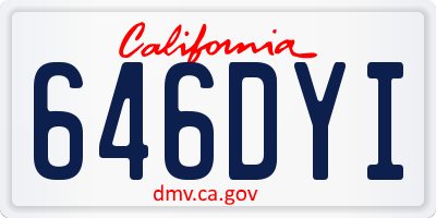 CA license plate 646DYI