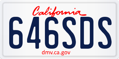 CA license plate 646SDS