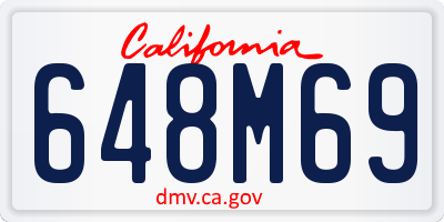 CA license plate 648M69