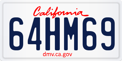 CA license plate 64HM69