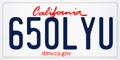 CA license plate 650LYU