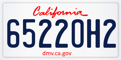 CA license plate 6522OH2