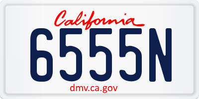 CA license plate 6555N