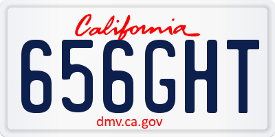 CA license plate 656GHT