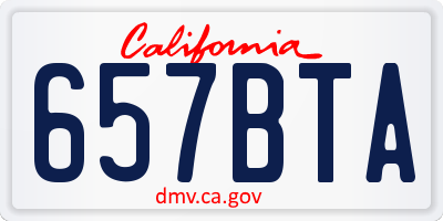 CA license plate 657BTA