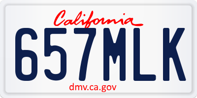 CA license plate 657MLK