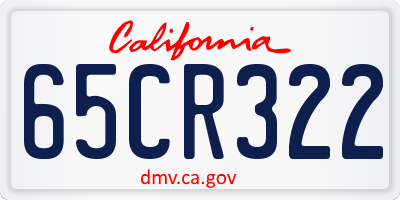 CA license plate 65CR322