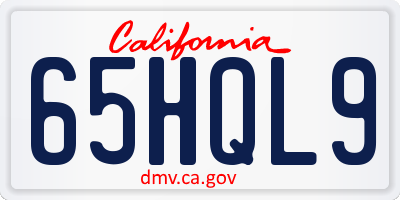 CA license plate 65HQL9