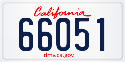 CA license plate 66051