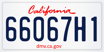 CA license plate 66067H1