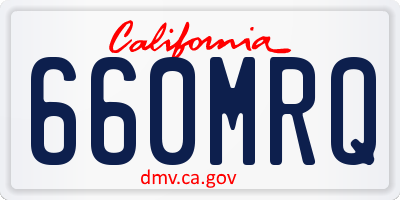 CA license plate 660MRQ