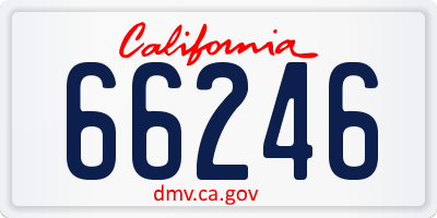 CA license plate 66246