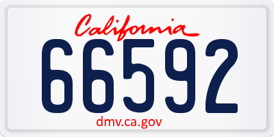 CA license plate 66592