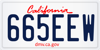 CA license plate 665EEW