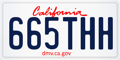 CA license plate 665THH