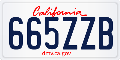 CA license plate 665ZZB