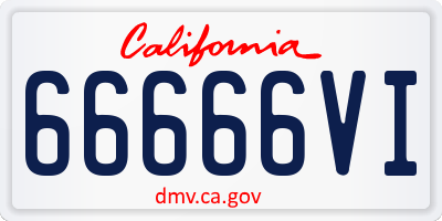 CA license plate 66666VI