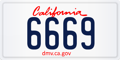 CA license plate 6669