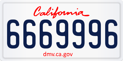 CA license plate 6669996