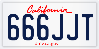 CA license plate 666JJT