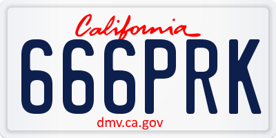 CA license plate 666PRK