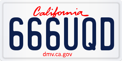 CA license plate 666UQD