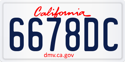 CA license plate 6678DC