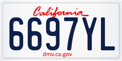 CA license plate 6697YL