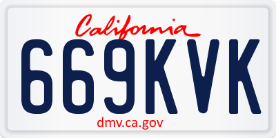 CA license plate 669KVK