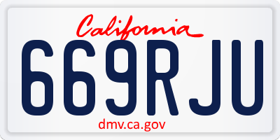 CA license plate 669RJU