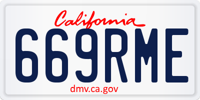 CA license plate 669RME