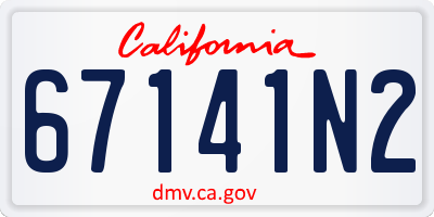 CA license plate 67141N2