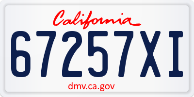 CA license plate 67257XI