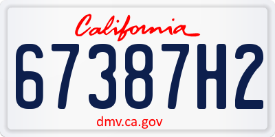 CA license plate 67387H2