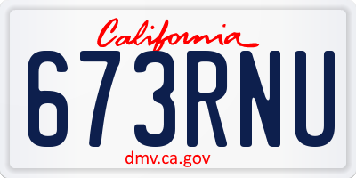 CA license plate 673RNU