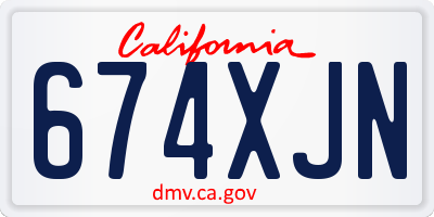 CA license plate 674XJN